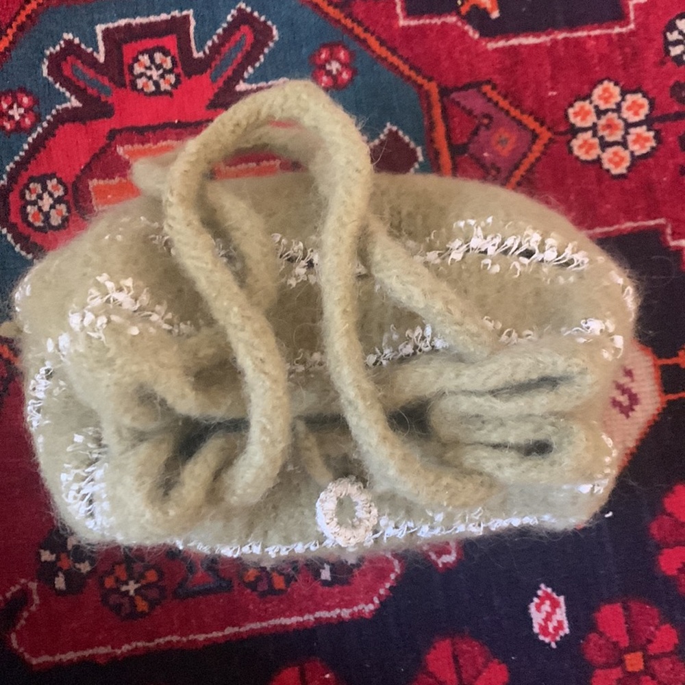 Handmade sage green wool shoulder bag. NWOT - Picture 3 of 7